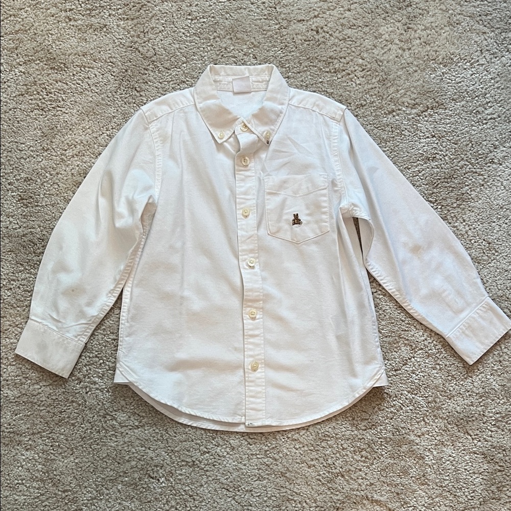 Baby GAP Toddler Boys Size 5T White Button Down Kids' Shirt.  100% Cotton.